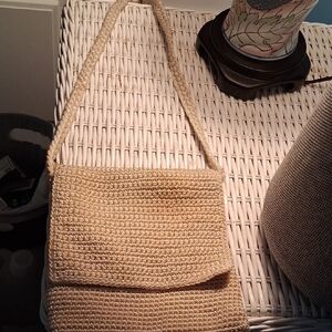 The Sak Handwoven Shoulder Bag in Natural Beige